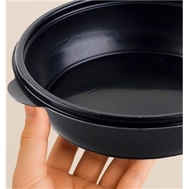 Pot en Plastique PP Noir 1000cc Ø23cm (25 Unités)