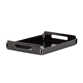 Plateau Rectangle Carton Noir Poignées 16x23 cm (100 Utés)