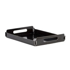 Plateau Rectangle Carton Noir Poignées 16x23 cm (100 Utés)