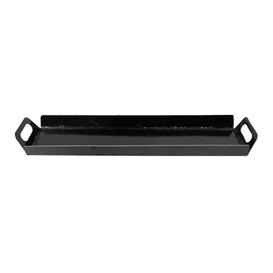 Plateau Rectangle Carton Noir Poignées 32x7,5 cm (5 Utés)