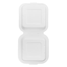 Boîte à Hamburger Canne à Sucre Blanc 150x150x80mm (50 Utés)
