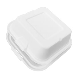 Boîte à Hamburger Canne à Sucre Blanc 150x150x80mm (50 Utés)