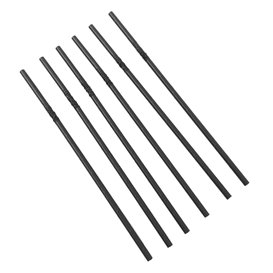 Paille Flexible Papier Noir Ø6mm 230mm (250 Utés)
