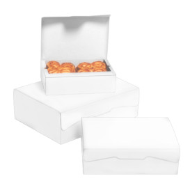 Boîte pâtissière 18,2x13,6x5,2cm 500g Blanc (25 Unités)