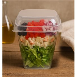 Couvercle pour Bol de Dégustation PS Transparent 7,5x7,5cm (2.000 Utés)