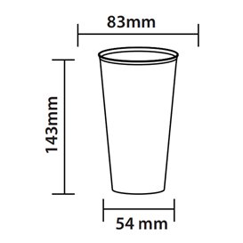 Gobelet Cocktail Réutilisable Incassable en PP Transparent 470ml (15 Utés)