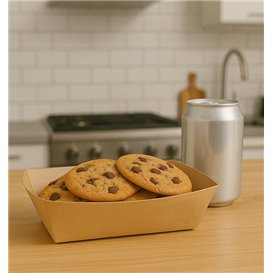 Barquette Carton Bambou Kraft 700ml 20,5x15x5,2cm (125 Utés)