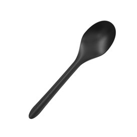 Cuillère Réutilisable PP Noire 15cm (25 Utés)