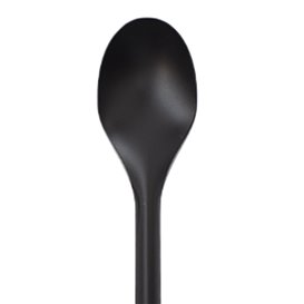 Cuillère Réutilisable PP Noire 15cm (25 Utés)