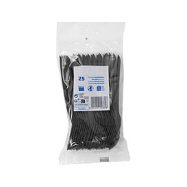 Cuillère Réutilisable PP Noire 15cm (25 Utés)