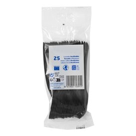 Petite Cuillère Réutilisable PP Noire 12,4cm (25 Utés)