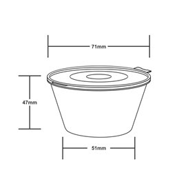 Pot à Sauce Rond avec Couvercle Attaché en Plastique PP Transparent 120ml (1.000 Utés)