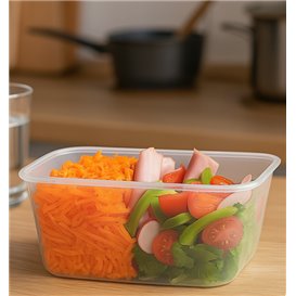 Boîte Rectangulaire Plastique Transparent 1.000ml 17,4x11,5x8cm (25 Utés)