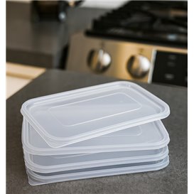 Couvercle Rectangulaire PP Transparent 17,4x11,6cm (25 Utés)