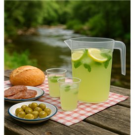 Carafe en Plastique PP Transparent 1.000ml (10 Utés)