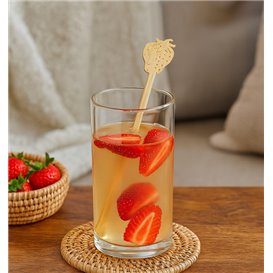 Agitateur à Boissons en Bambou Fraise 14cm (600 Utés)