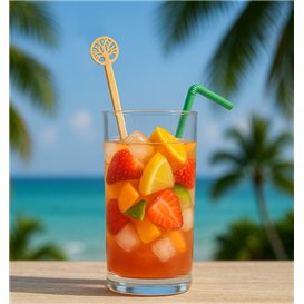 Agitateur à Boissons en Bambou Avec Arbre de Vie 18cm (50 Utés)