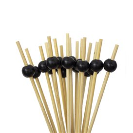 Pics en bambou "Big Ball" Noir 12,5cm en boîte (100 Utés)