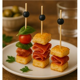 Pics en bambou "Big Ball" Noir 12,5cm en boîte (100 Utés)
