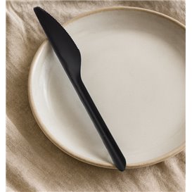 Couteau Réutilisable PP Noir 17,8cm (50 Utés)