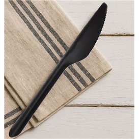 Couteau Réutilisable PP Noir 17,8cm (50 Utés)