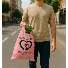 Sac à Bretelles Réutilisable Rose 42x53cm 50µm (20 Kg)