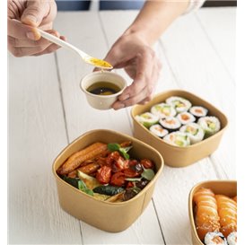 Pot Carré en Carton Kraft 350ml 13x13x4,3cm (50 Utés)