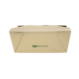 Boîte Américaine en Carton Bambou Kraft 14x12x6,5cm 1300ml (400 Utés)
