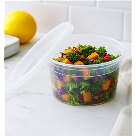 Boîte alimentaire Plastique PP avec Couvercle Transparent “Deli Range” 480ml (40 Utés)