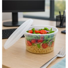 Boîte alimentaire Plastique PP avec Couvercle Transparent “Deli Range” 480ml (40 Utés)