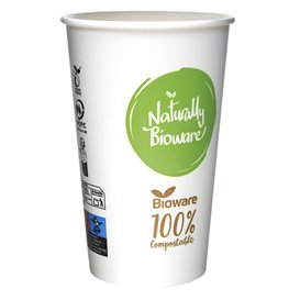 Gobelet en Carton et PLA Bioware® 18Oz/540ml Ø9,0cm (50 Utés)