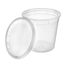 Boîte alimentaire Plastique PP avec Couvercle Transparent “Deli Range” 720ml (240 Utés)