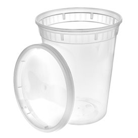 Boîte alimentaire Plastique PP avec Couvercle Transparent “Deli Range” 960ml (240 Utés)
