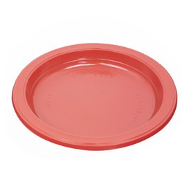 Assiette Plastique PS Réutilisable Plate Rouge Ø165mm (450 Utés)