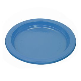 Assiette Plastique PS Réutilisable Plate Bleu Foncé Ø220mm (300 Utés)