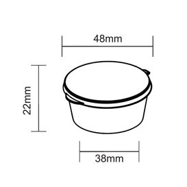 Pot à Sauce Rond avec Couvercle Attaché en Plastique PP Transparent 30ml (100 Utés)
