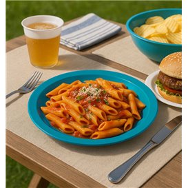 Assiette Plastique PS Réutilisable Plate Bleu Foncé Ø220mm (300 Utés)