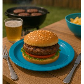 Assiette Plastique PS Réutilisable Plate Bleu Foncé Ø220mm (300 Utés)