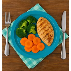 Assiette Plastique PS Réutilisable Plate Bleu Foncé Ø220mm (300 Utés)