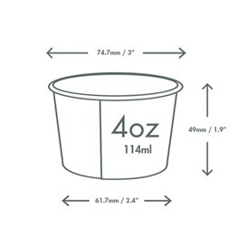 Pot à Glace en Carton 4Oz/114ml (1.000 Utés)