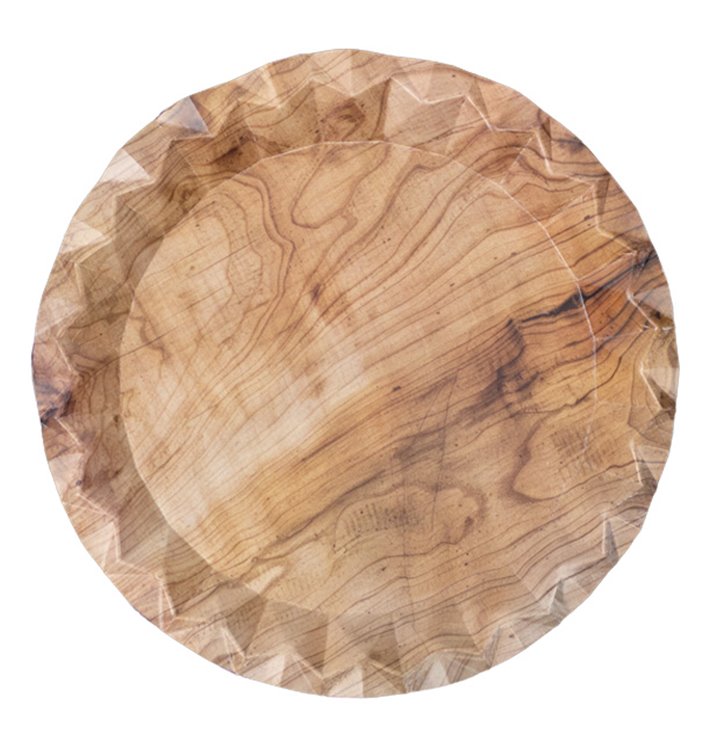 Assiette en Carton Effet Bois “Bali” Ø23cm 345g/m² (450 Utés)