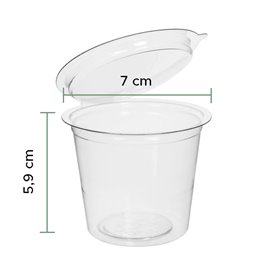 Pot Rond avec charnière APET Transparent 125ml (405 Utés)