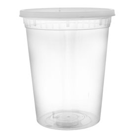 Boîte alimentaire Plastique PP avec Couvercle Transparent “Deli Range” 920ml (40 Utés)