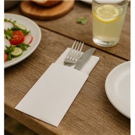 Pochette Porte-Couverts Blanc 9x24cm (1.000 Utés)