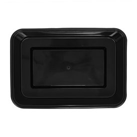 Boîte Rectangulaire en Plastique PP Noire 500ml 17,6x12,4x4cm (500 Utés)