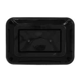 Boîte Rectangulaire en Plastique PP Noire 750ml 17,6x12,4x6cm (50 Utés)