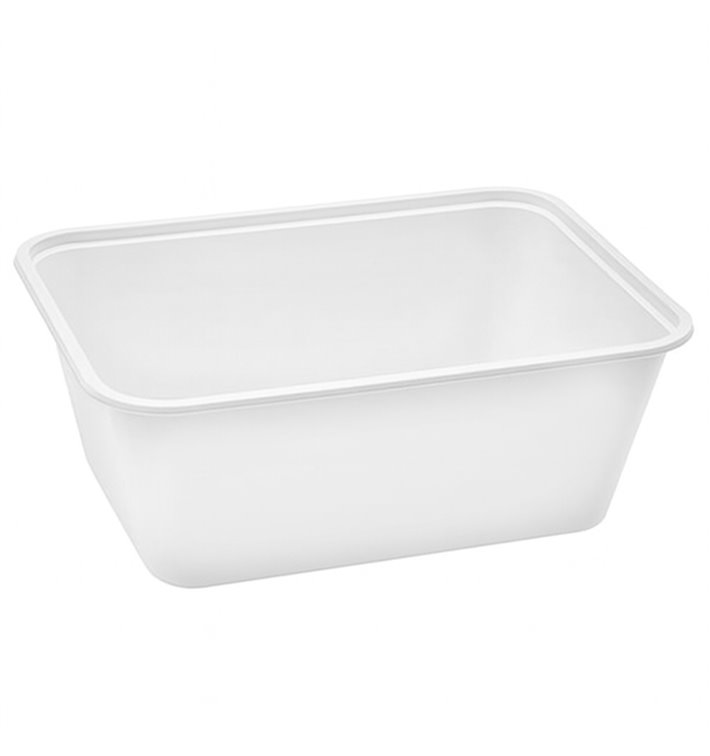 Barquette en Plastique PP Blanche 1.000ml 17x11,5x8,2cm (500 Utés)