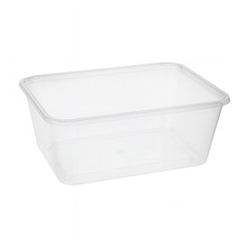 Boîte Rectangulaire Plastique Transparent 1.000ml 17,4x11,5x8cm (25 Utés)