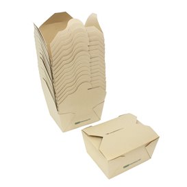 Boîte Américaine en Carton Bambou Kraft 16x14x6,5cm 1800ml (200 Utés)