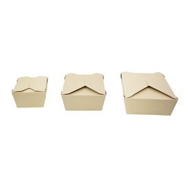 Boîte Américaine en Carton Bambou Kraft 16x14x6,5cm 1800ml (200 Utés)